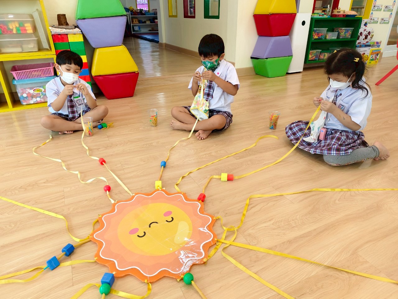 Children in Montessori group activity
